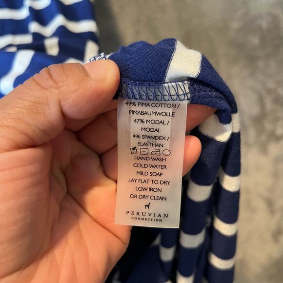 Peruvian Connection Newport Maxi Striped Short Sleeve Dress Sz Small - Picture 7 of 7